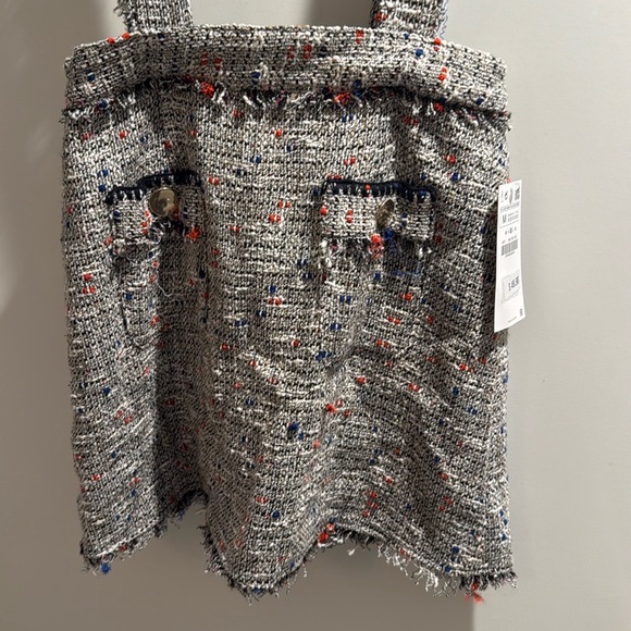 NWT Zara Tweed Mini Skirt with Suspenders - Picture 7 of 12